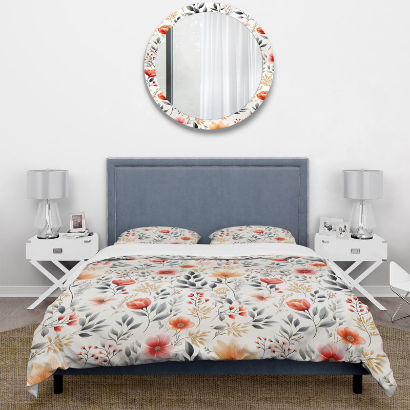 Literie Delicate Neutrals II, Housse de couette pour grand lit et 2 taies décor
