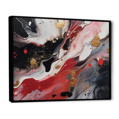 Red and Black Marble Whispers III - Art mural abstrait en marbre