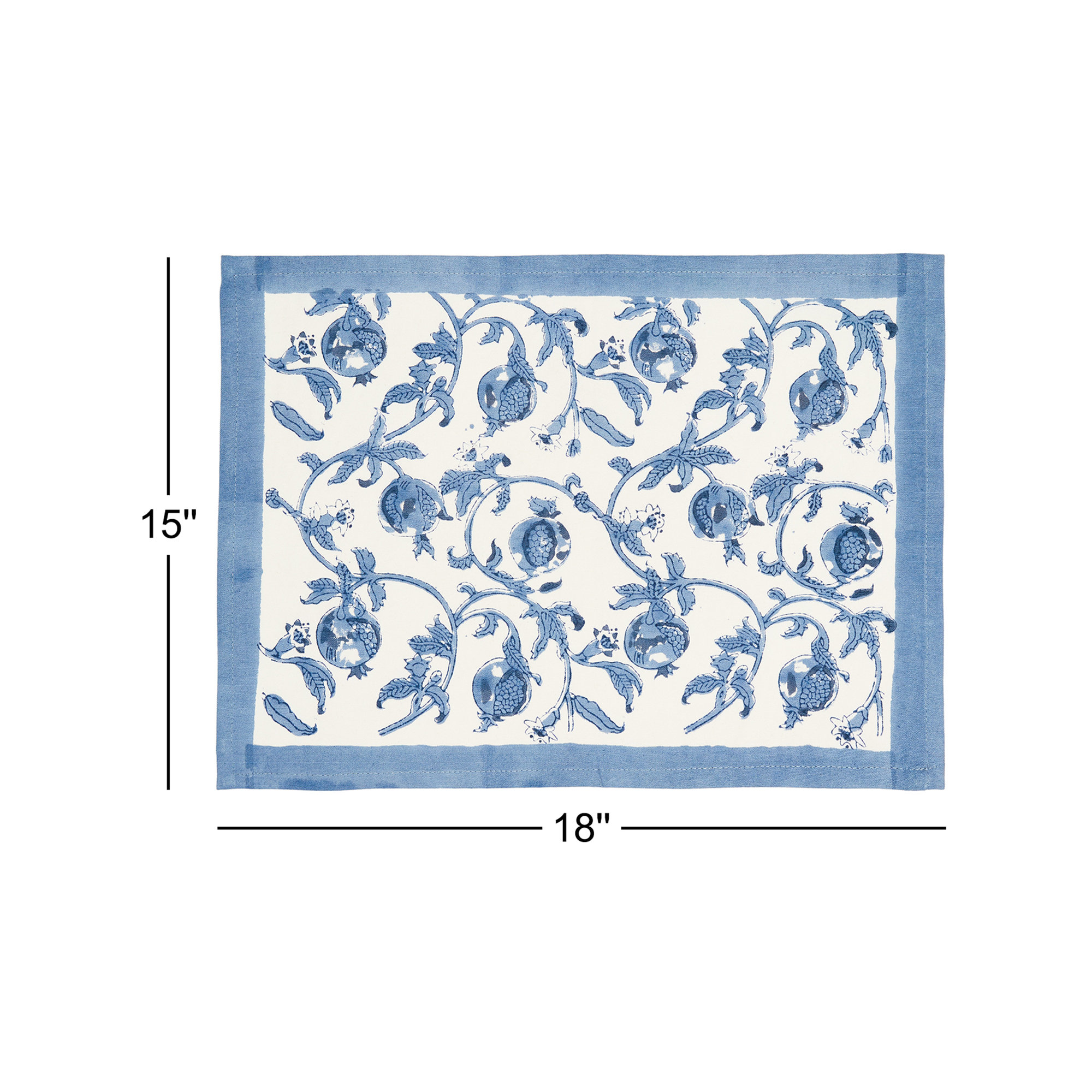 Brona 15" W x 18" L Placemat, Blue