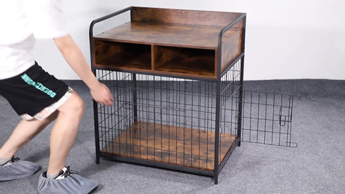 Tucker Murphy Pet™ Saudism Large Dog Crate Furniture, Dog Kennel Indoor,  Wood Dog Cage Table With Drawers Storage, Heavy Duty Dog Crate, Jaula Para  Perros, Sturdy Metal, 40.5 L×23.6 W×35.4 H 