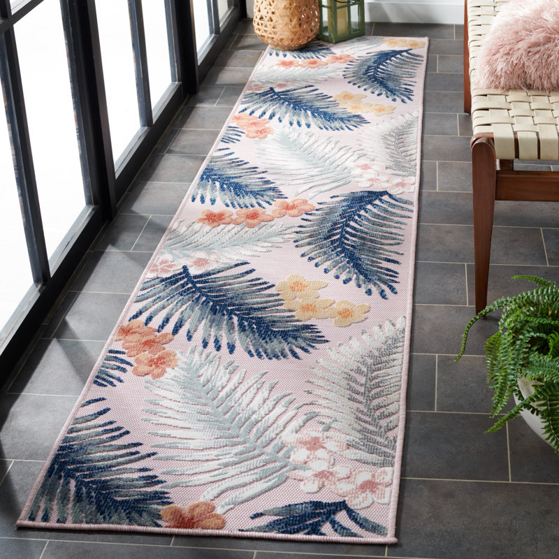 Tapis floral Songer Performance, Tapis de couloir 2 pi x 9 pi