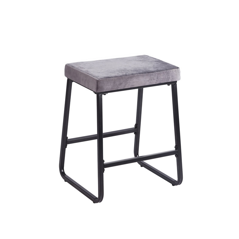 Velmon 24.02'' Bar Stool, Dark Gray
