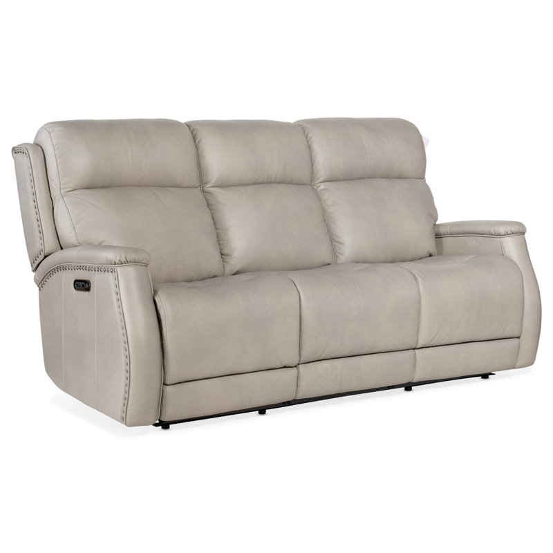 MS 78'' Genuine Leather Square Arm Electric Recliner Sofa, null