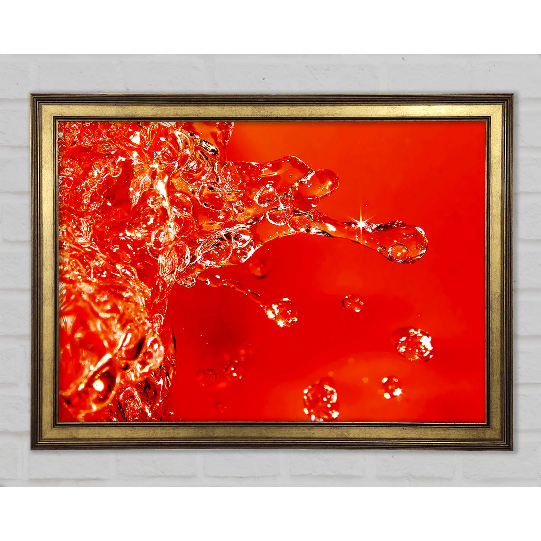 Orange Water Splash - Einzelner Bilderrahmen Kunstdrucke auf Holz