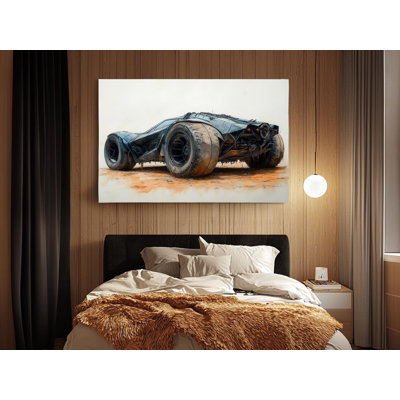 Futuristic Blue Dune Buggy Canvas Art Print - Sci-Fi Car Wall Decor for Adventure Lovers Available in Multiple Sizes, Painting Reproduction