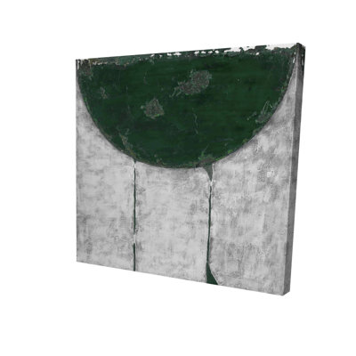 Abstract Green Half Circle Canvas - Modern Living Room Decor