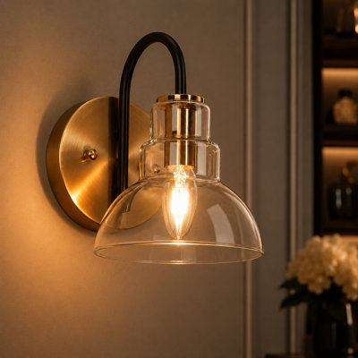 Mitchal 1 - Light Dimmable Brass/Black Sconce