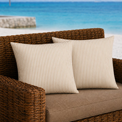 18" Square Indoor/Outdoor Waterproof and Fade-Resistant Throw Pillows with Inserts and Zipper, Set of 7
