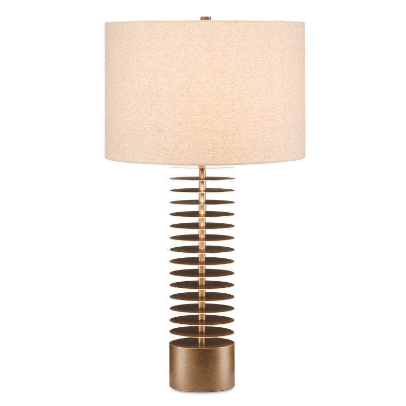 Lampe de table en laiton antique peint 33,25 po Walwyn
