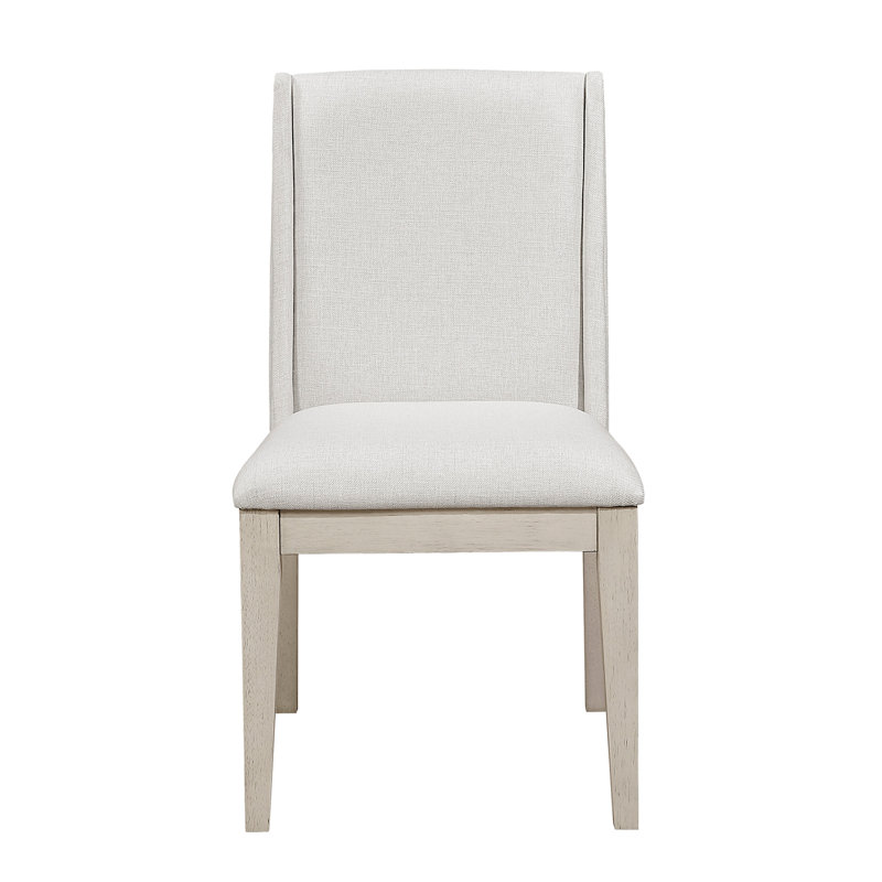 Magnifique ensemble de 2 chaises d'appoint rembourrées en tissu blanc ivoire classique