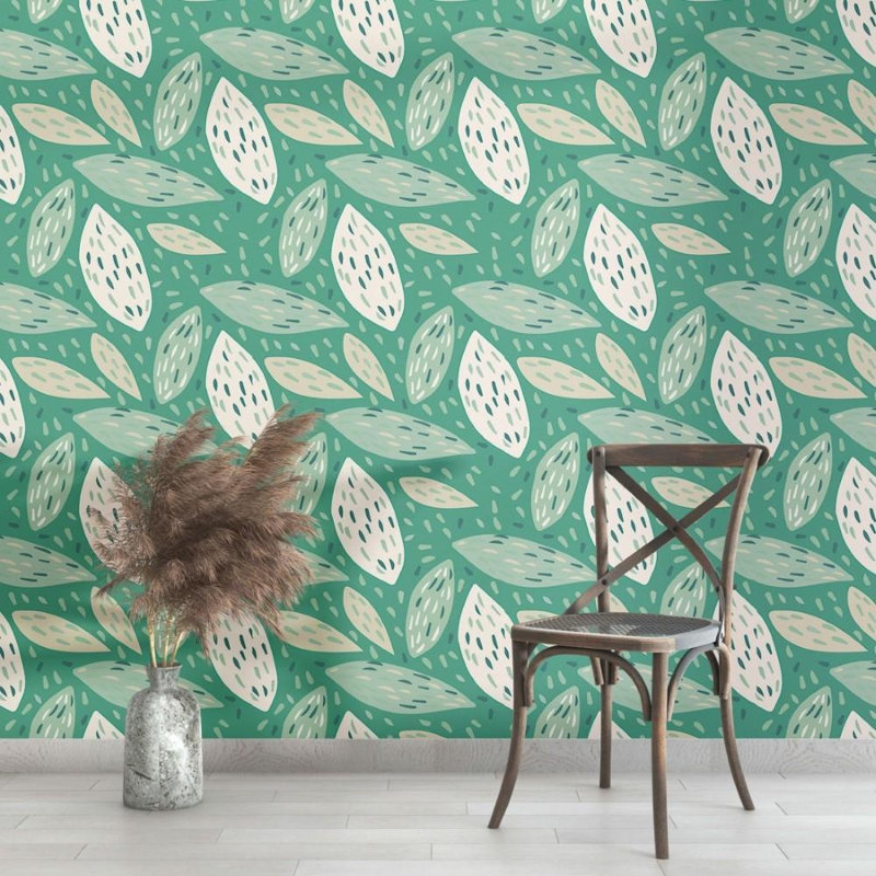 Abstract Leaves Peel & Stick Wallpaper N013238