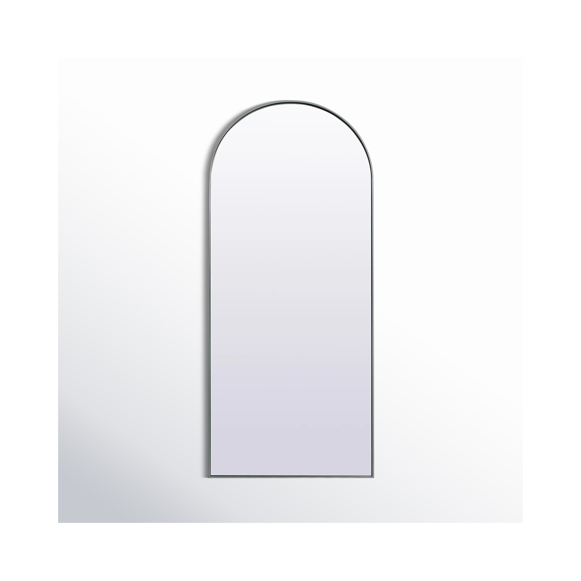 Sabine Metal Arch Wall Mirror, 76" x 32", Silver