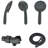 7-Setting Matte Black Shower Head With Adjustable Arm Support Handheld In 7 Spray Options And Long-Lasting Build