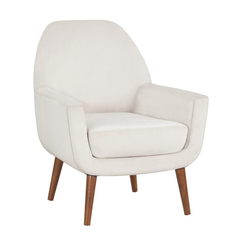 Velvet Armchair, Beige Velvet, Brown