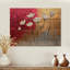 Fleurs roses et dorées, forme pure de marbre II - Art mural en bois de coquelicot - sur bois de pin naturel-1598982891
