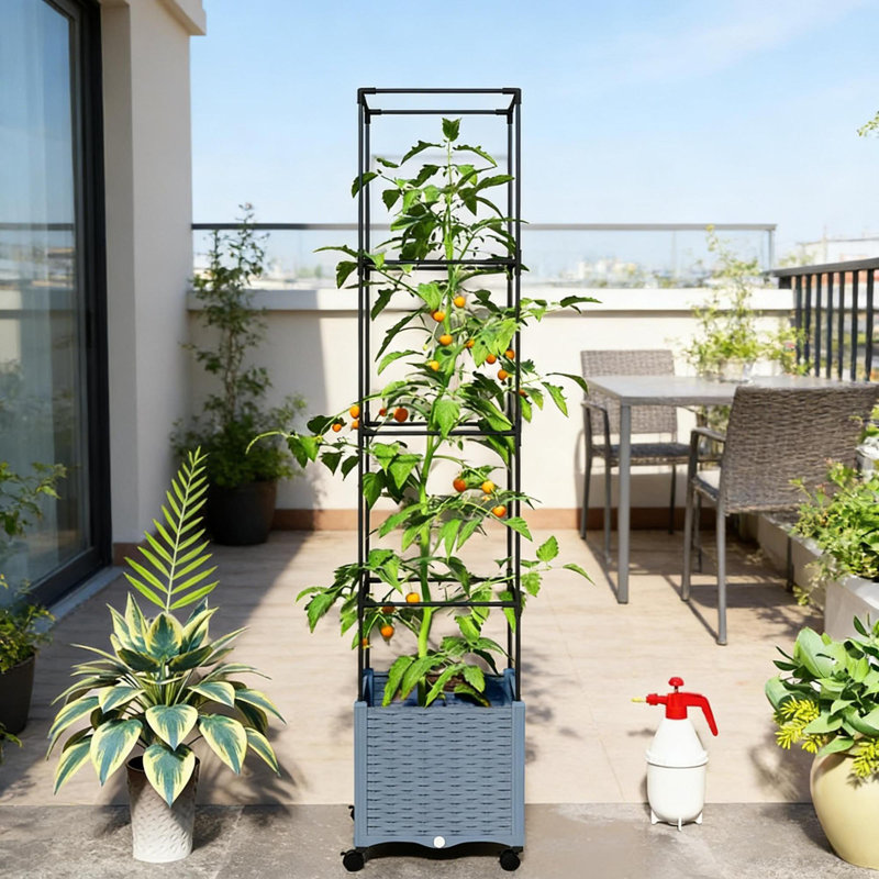 Jardinières réglables et mobiles, polypropylène durable, lit de jardin compact