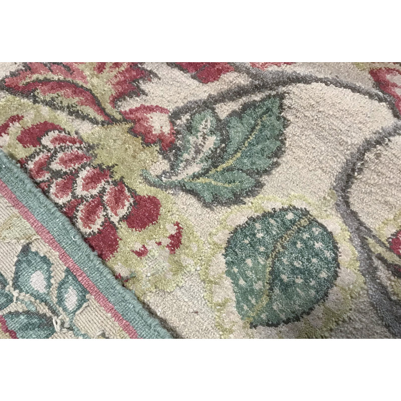 Brocatel Wool Floral Area Rug, Rectangle 9' x 11'11"