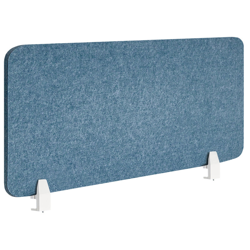 Desk Screen WALLY Green, 50cm H x 160cm W x 1cm D, Blue