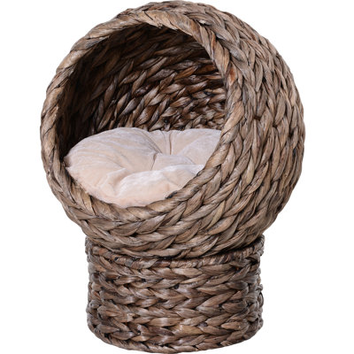 Lit surélevé pour chat avec panier réversible, H 23,5 po, gris, pour lit d'appoint félin d'intérieur pesant jusqu'à 8 lb, chats confortables gris