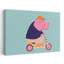 Happy Hippo Scooter Ride Playful Contemporary Animal Wall Art Print by Mathieu - Wrapped Canvas Print-436056657