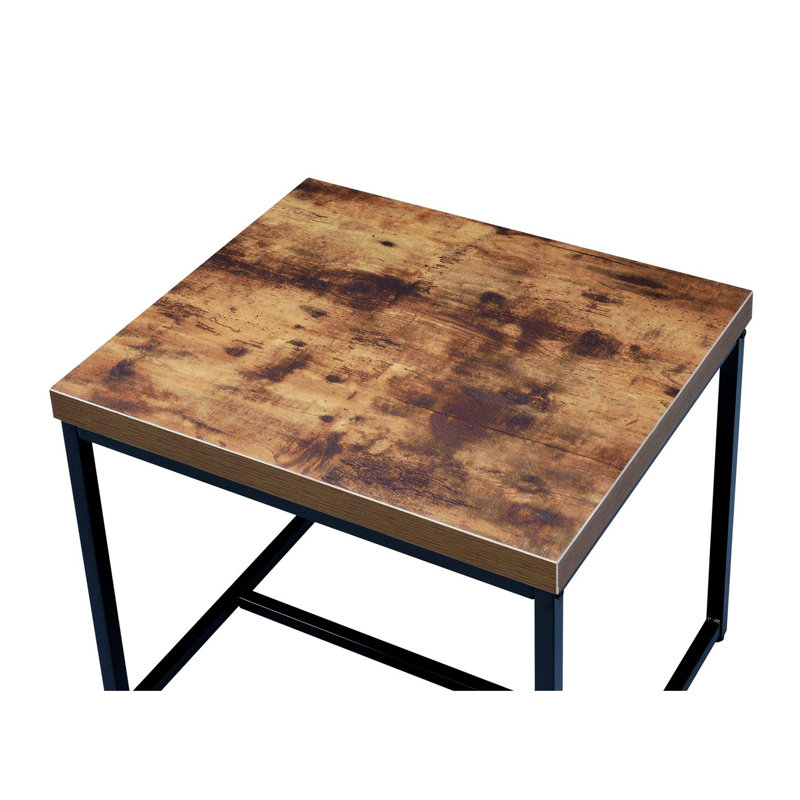 Rectangular Sled End Table, Oak Wood