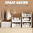 4 Pack Stackable Storage Baskets – Foldable Plastic, Drawer Shelf Containers, White, Closet Kitchen Bathroom Office Dorm Organizer