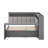 Full Size Daybed With Storage Shelves,Trundle,Charging Station,LED Light,Desk And Upholstered Headboard And Backrest-686933163