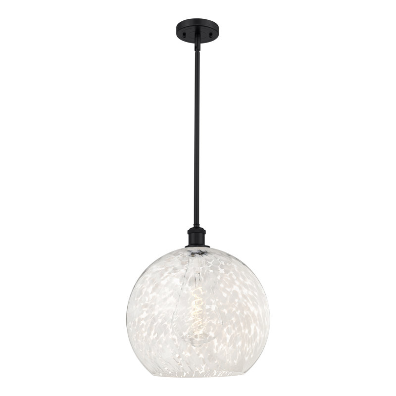 Luminaire suspendu 1 lumière Ballston Mouchette-516-G1216, H 16,63 po x l 13,75 po x P 13,75 po, Noir mat