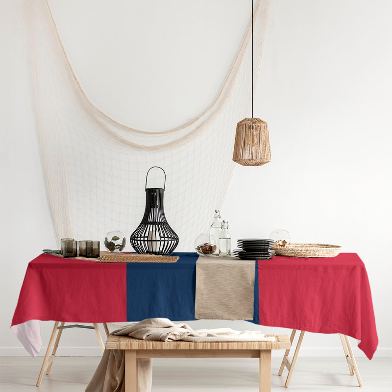 Nappe basket New Orleans, Rouge / bleu marine / rouge