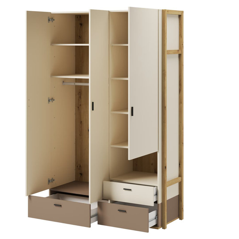 Aelianna 3 Door Manufactured Wood Wardrobe