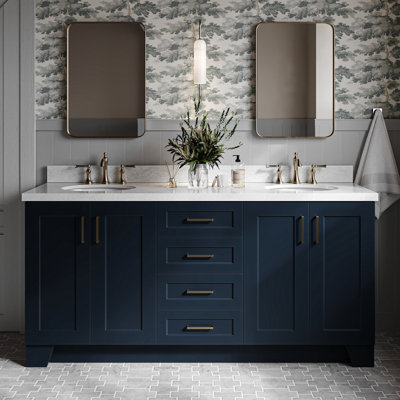 Freitas 72'' Solid Wood Double Bathroom Vanity with 1.5'' Top