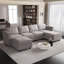 Canapé modulaire rembourré en velours 7 pièces avec canapé et 4 repose-pieds-1879608750