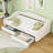 Twin XL Linen Upholstered Daybed with LED Lighting and Dual Storage Drawers-783720430