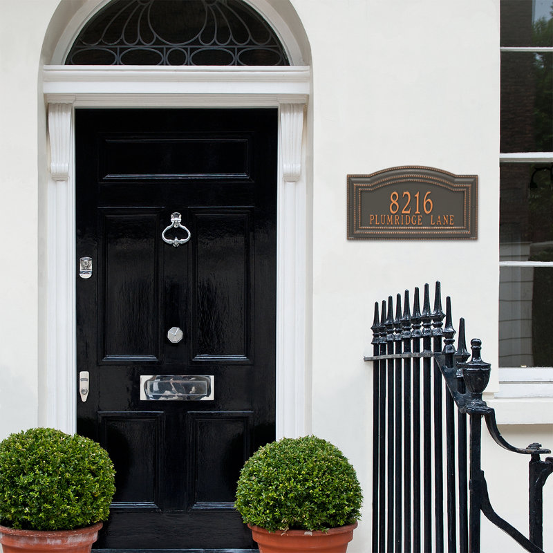 Signature Series 2-Line Wall Address Plaque, Forged Copper, Copper, Yes