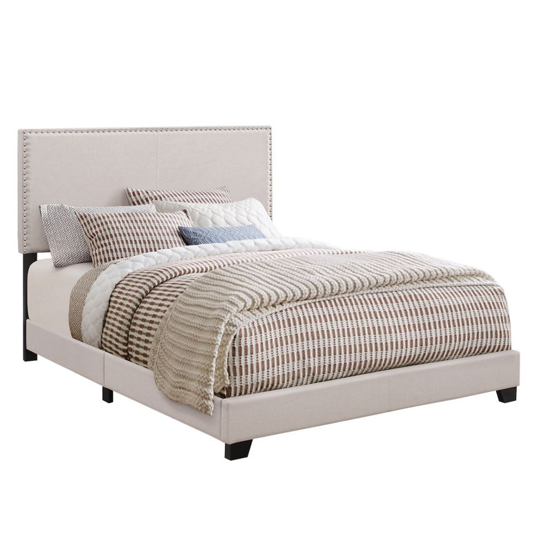 Marlene Upholstered Queen Panel Bed Grey, Queen, Gray