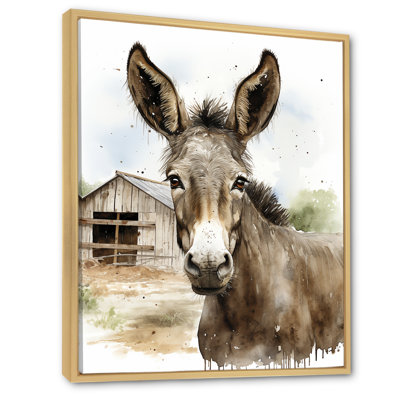Donkey Portrait Country Charm II - Donkey Wall Art