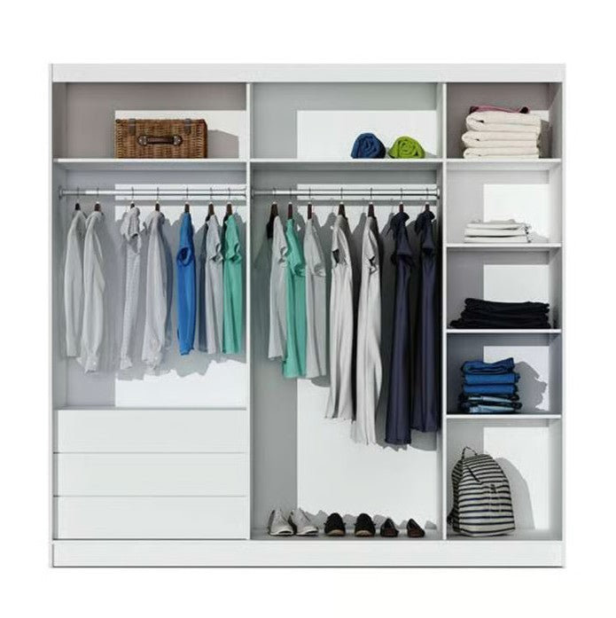 Manufactured Wood Wardrobe, White/Purple