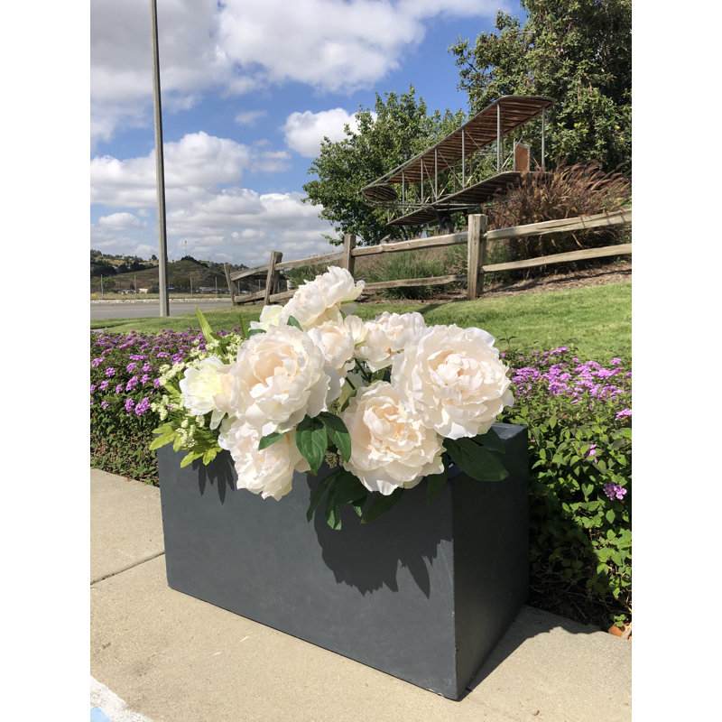 Fuller Handmade Planter Box, 15" H x 15" W x 31" D, Granite