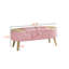 Banc de rangement repose-pieds en tissu avec repose-pieds