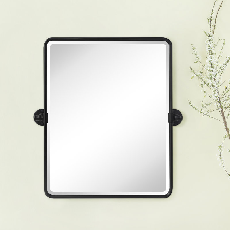 Miroir mural de salle de bain Woodvale, Noir mat, 24 po x 20 po