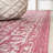 Massimo Bohemian Medallion Textured Weave Fuchsia/Light Gray Indoor/Outdoor Rug-1780288621