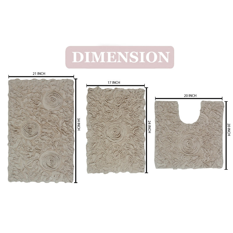 Ensemble de tapis pour salle de bain Freida, Lin