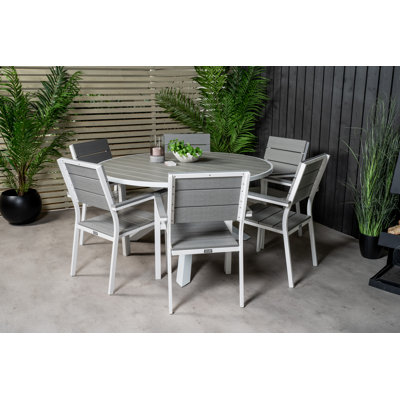 Akia 6 - Person Patio Dining Set Round Table