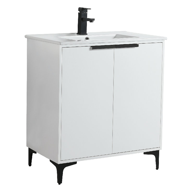 Ensemble de meuble-lavabo simple 30 po Dashae, Noir mat
