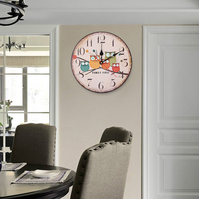 12" Home Decor Clock Colorful Retro Style Silent Non Ticking Quartz Wall (#2)
