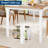 79'' Farmhouse Dining Table for 6-8, Rectangular Wood Table, Sturdy Metal Legs, Chamfered Corners, Rustic Modern Kitchen & Dining Room Furniture, Easy Assembly, White + Walnut-633098175