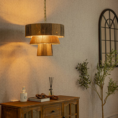 Lustre tissé multicolore à 3 lumières Bradlyn