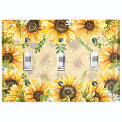 Patterned 3 - Gang Toggle Light Switch Standard Wall Plate