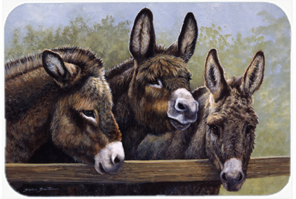 Caroline's Treasures Donkeys Glass Cutting Board