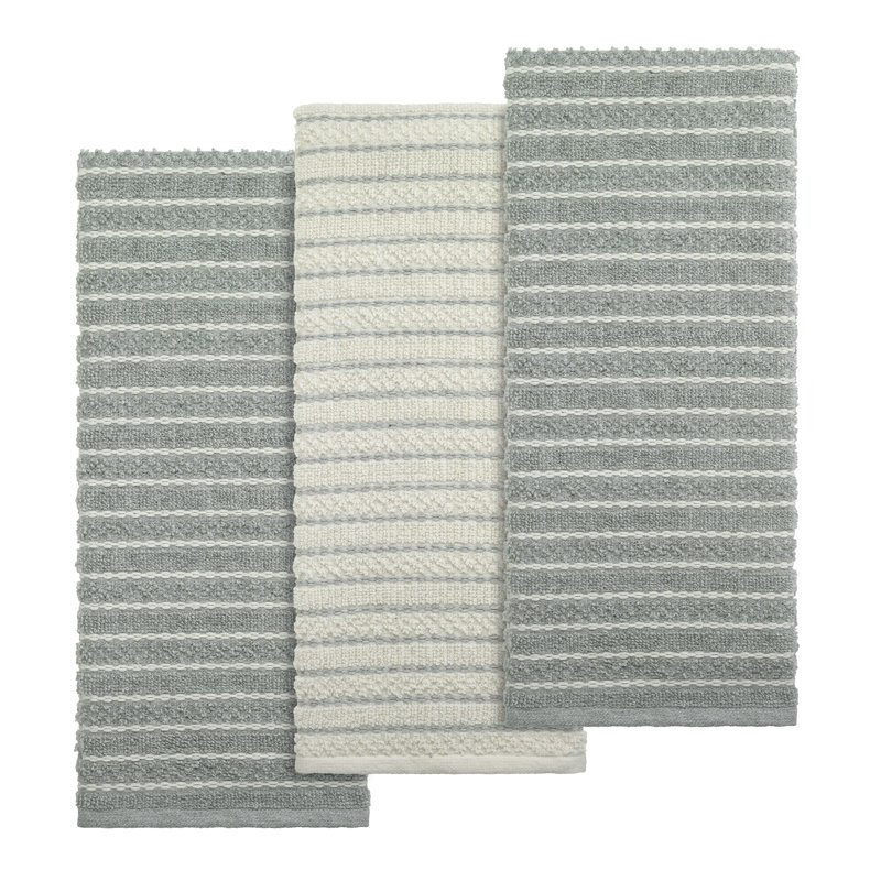 Izod Westport 3-Piece Kitchen Towel Set, Gray